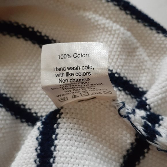 Madewell white w/black stripes cardigan sweater. - Picture 6 of 6